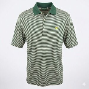 Vintage Masters Amen Corner Polo Shirt XL Green‎ Stripe Bobby Jones Augusta Golf